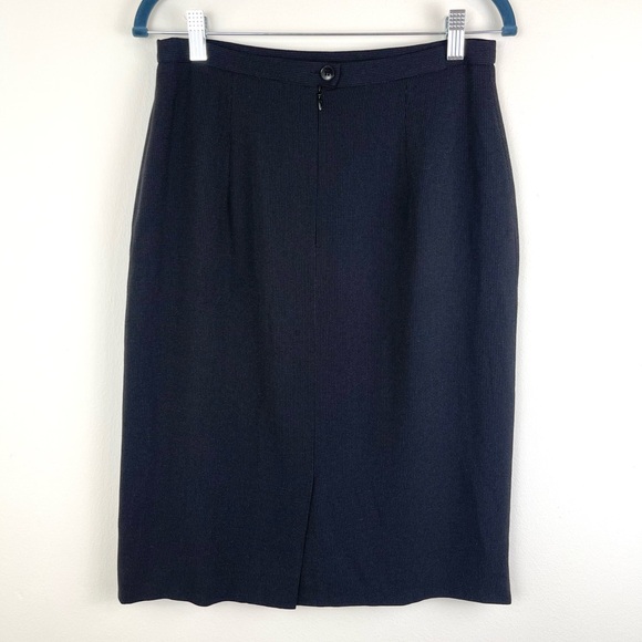 Max Mara Virgin Wool Pencil Skirt, Midi, Black, US Size 10/Medium, Made in Italy - Picture 6 of 10